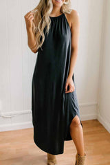 Chicindress Loose Sexy Solid Color Sling Midi Dress