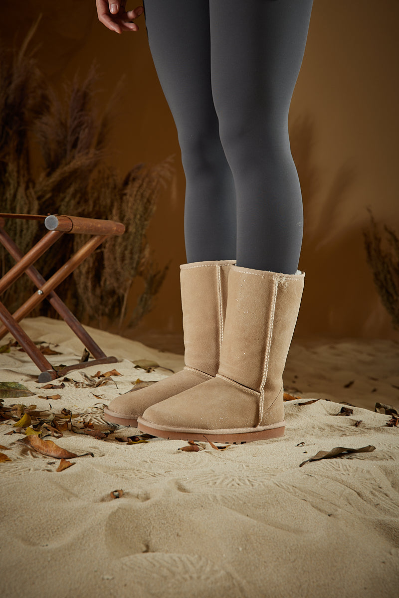 SMAIBULUN Ugg | At Your Leisure Suede Mid Calf Boots - Sand