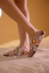 MAIBULUN | Lovey Dovey Floral Printed Double Strap Sandal