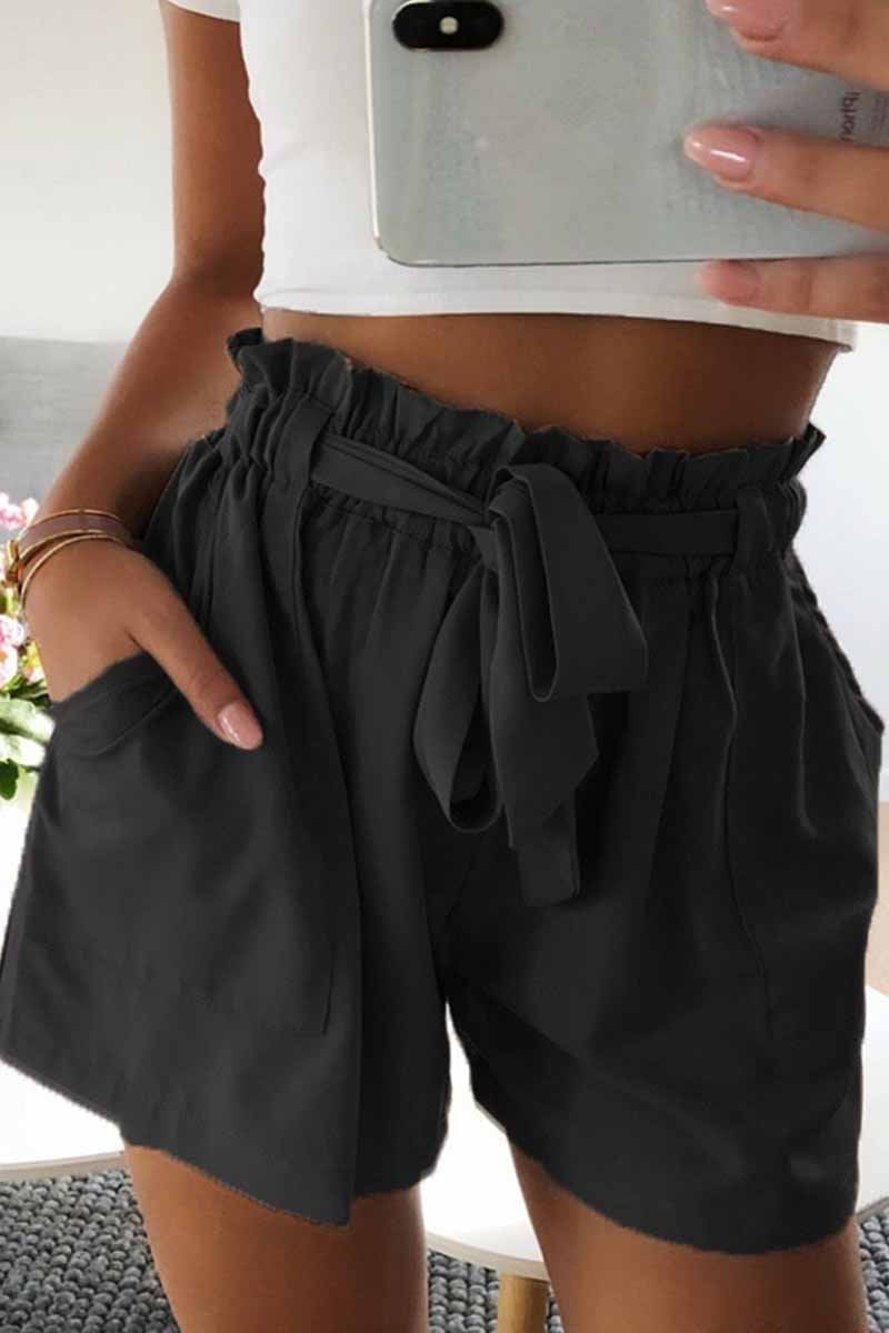 Chicindress Casual Elastic Wide Leg Strap High Waist Shorts