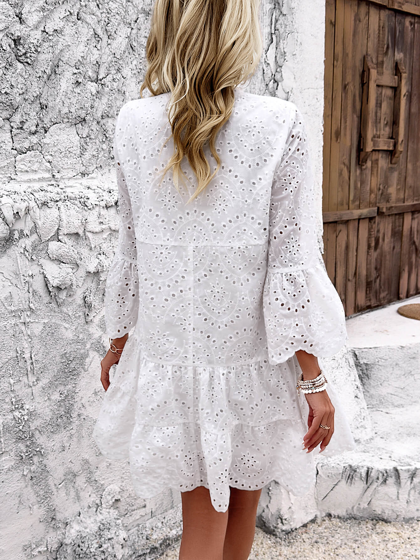 Somebody To Love Eyelet Lace Mini Dress