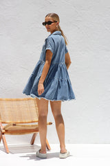 Beckford Collared Denim Mini Dress