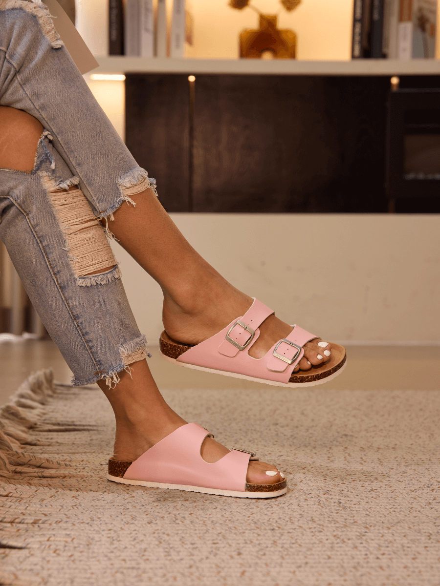 Maibulun | Signature Double Strap Footbed Sandal - Pink