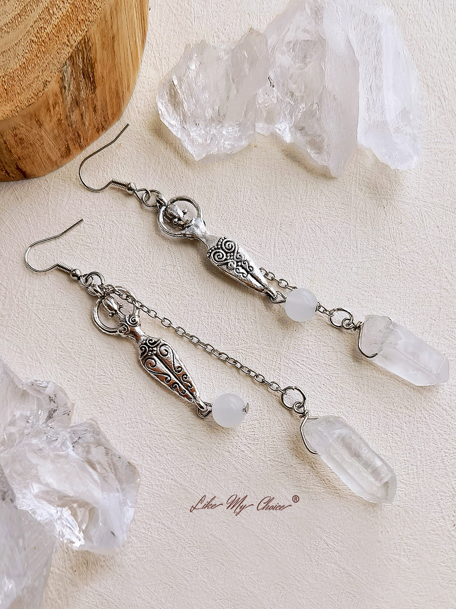 Goddess Reiki Energy Quartz Earrings