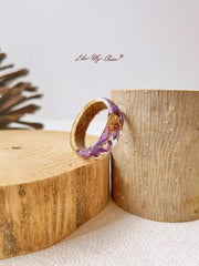 Handmade Dried Flower Inlaid Resin Ring-Purple