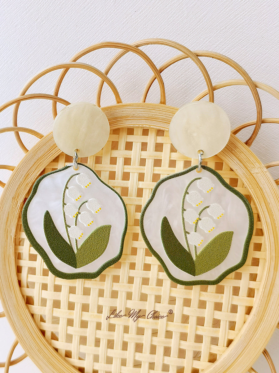 Flower Earrings - Acrylic Lily of the Valley