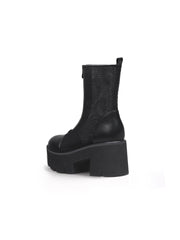 JADYROSE | LALLIE BLACK MESH CHUNKY HEEL BOOT