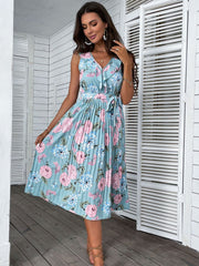 UKE MIDI DRESS - BLUE FLORAL