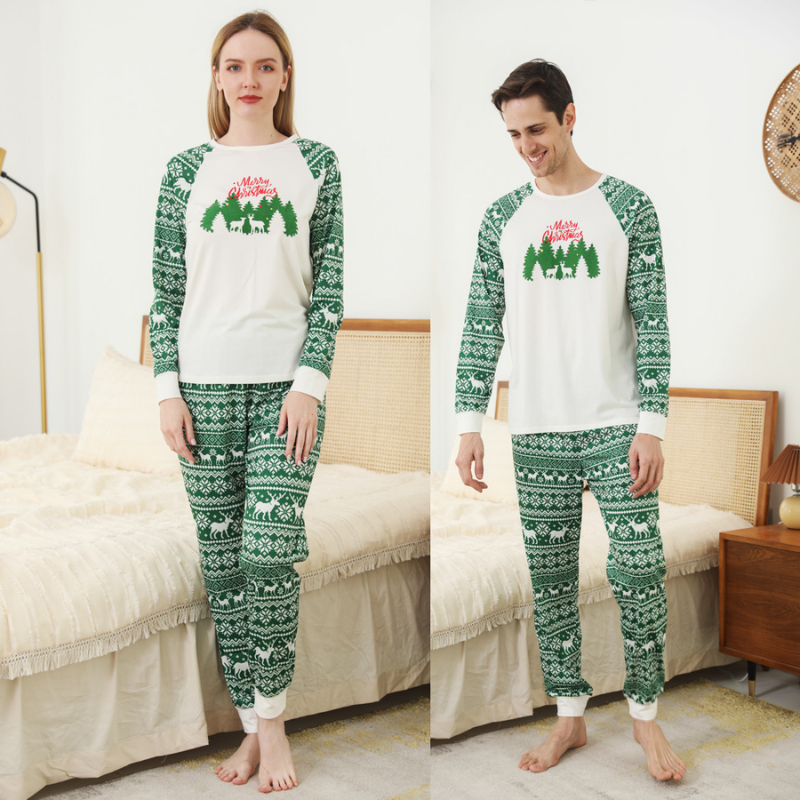 Christmas Print Round-neck Parent-child Pajamas