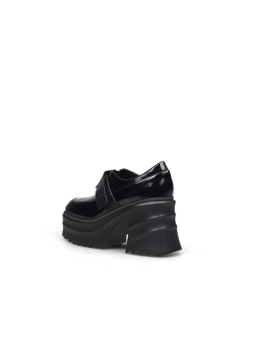 JadyRose | Black Patent Leather Chunky Heel Loafer