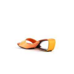 JADY ROSE | MADEMOISELLE BELLE LEATHER WEDGE SLIDE - ORANGE