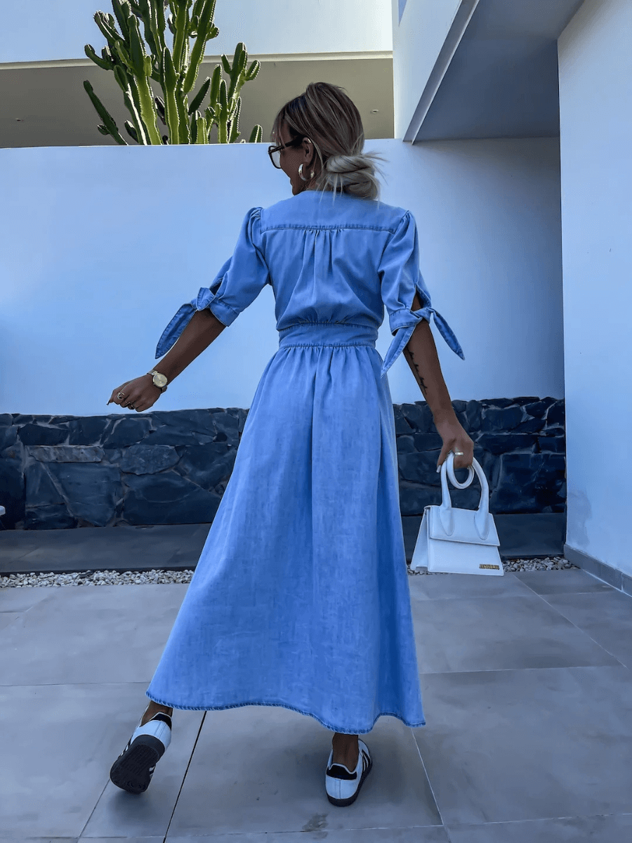 Camden Denim Button Front Maxi Dress