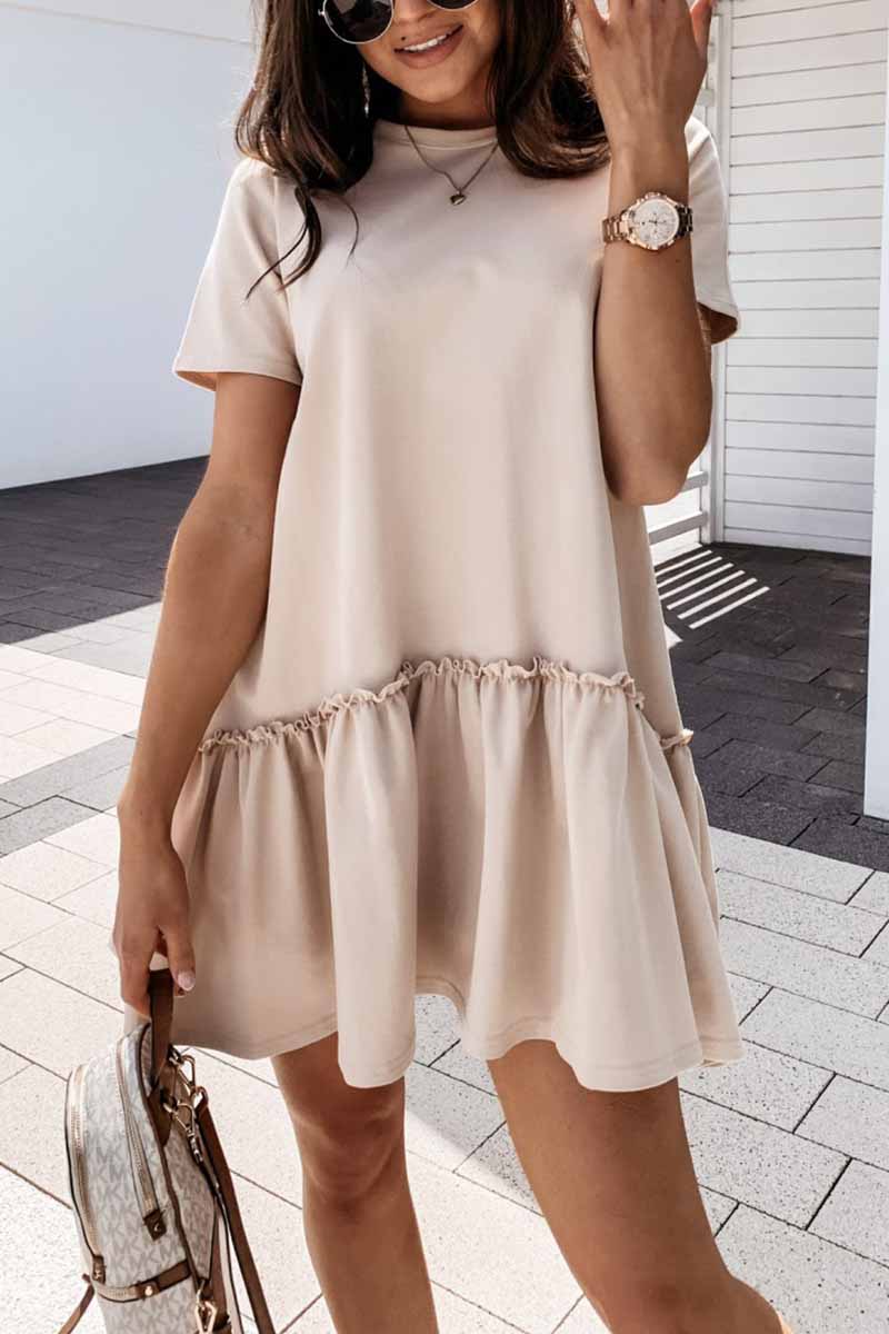 Chicindress Solid Ruffled Cute Mini Dresses