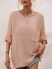 DEMETRA RIBBED KNIT SWEATER - PINK