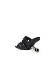 JadyRose | Black Croissant Leather Slide