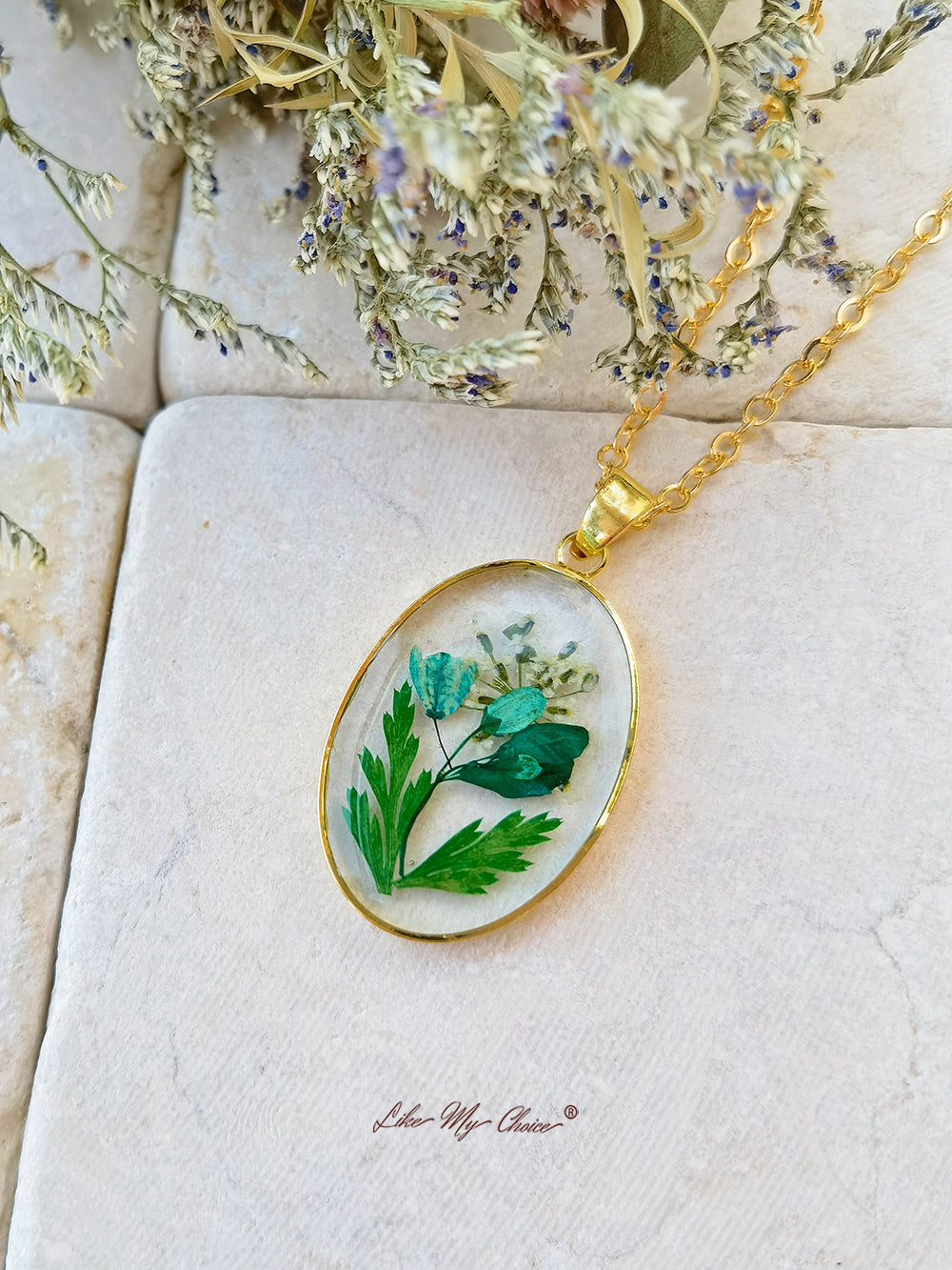 Handmade Bouquet Personalized Pendant Necklace