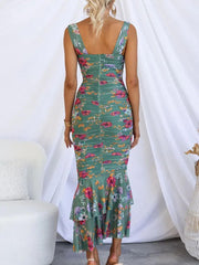 Flora-Bloom Sweetheart Maxi Dress