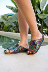 Soffia | Elsinore Boho Floral Printed Leather Sandal