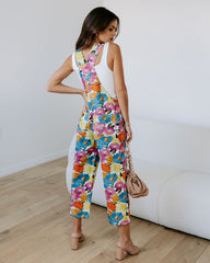 PAXTON FLORAL POCKETED OVERALLS - MULTI