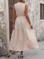 Lunch Date Sleeveless Tired Midi Dress