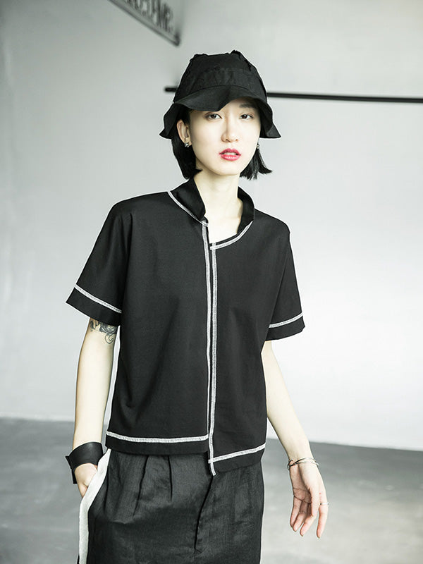 Original Irregularity Lapel T-Shirts Tops