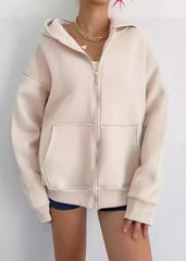 Cozy Zipper Hooded Cardigan Coat - Casual Essential for Women