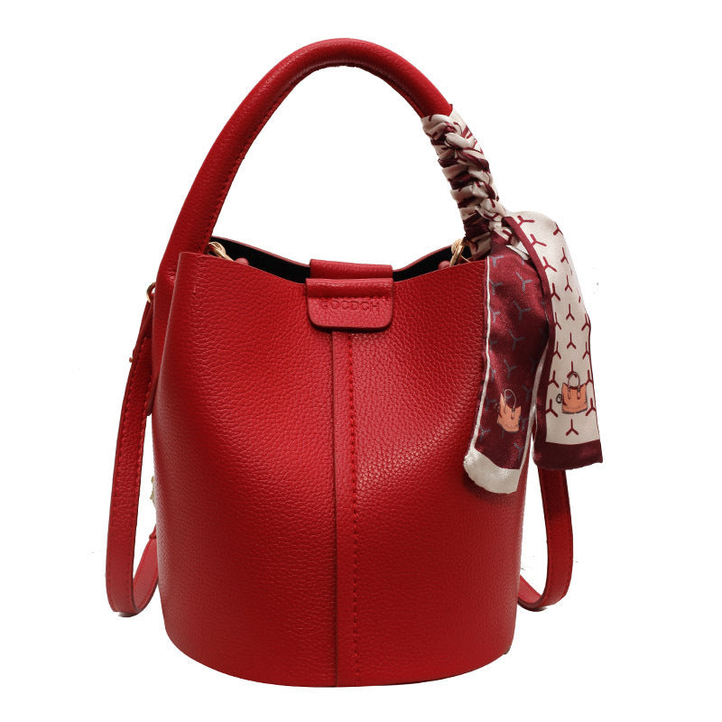 Chic-Red-Bucket Bag