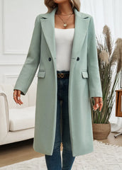 Sophisticated Turn-Down Collar Wool Blend Coat