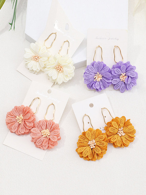 Flower Shape Drop Earrings