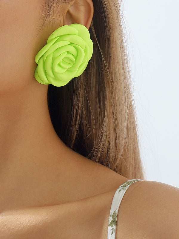 Three-Dimensional Flower Earrings Accessories