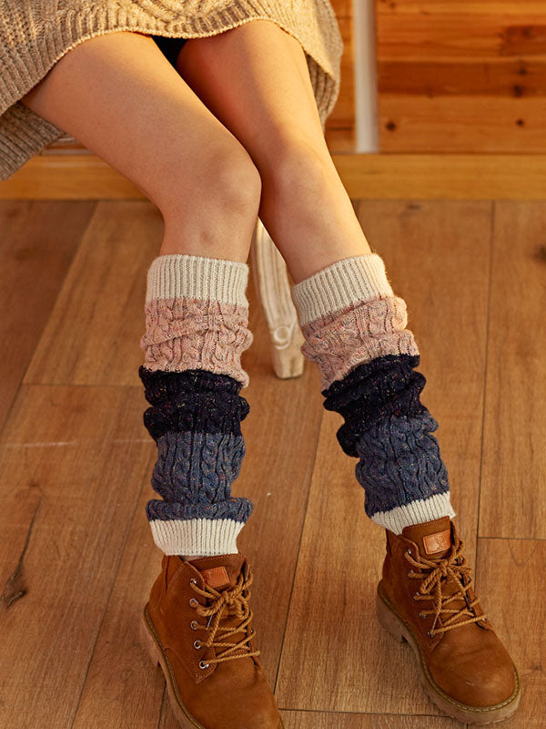 Casual Keep Warm Contrast Color Leg Warmers Accessories