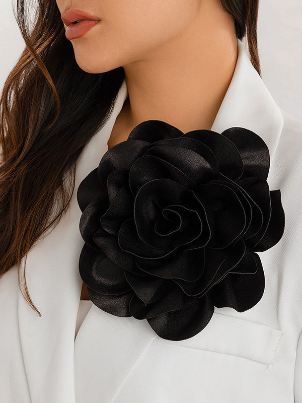 Flower Shape Solid Color Brooch Accessories