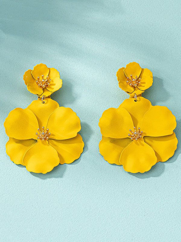 Flower Shape Drop Earrings Earrings Accessories