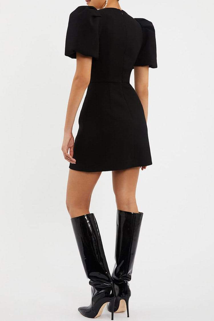 Alva Puff Sleeve Cut-out Mini Dress