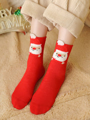 Cartoon Printed Contrast Color Keep Warm Socks Accessories