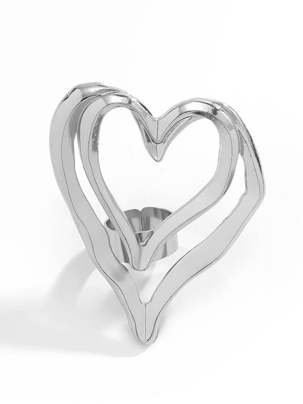 Heart Shape Solid Color Rings Accessories