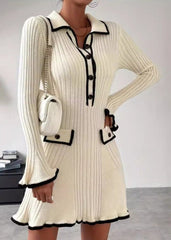 Chic Contrast Knit Dress