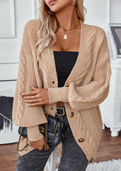 Cozy Vintage Knit Cardigan - Single-Breasted Women's Sweater