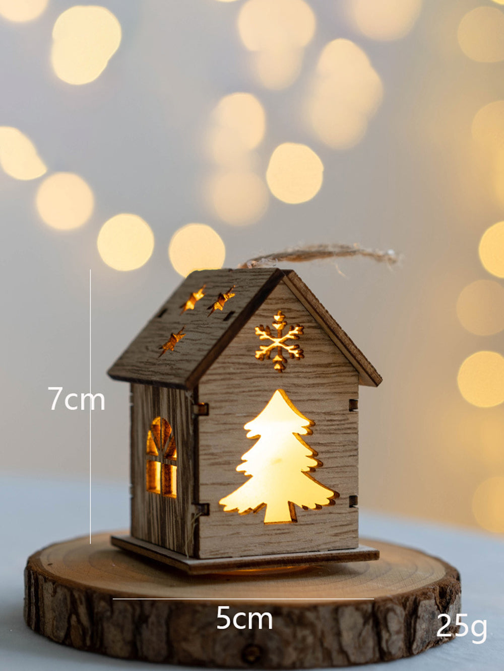 Christmas Tree Wooden House Decorations