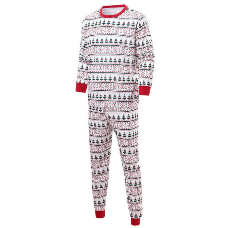 Christmas Round Collar Printed Parent-Child Suit