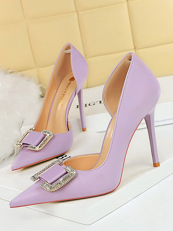 Pointed-Toe Shallow Cut Pumps Scarpin Salto