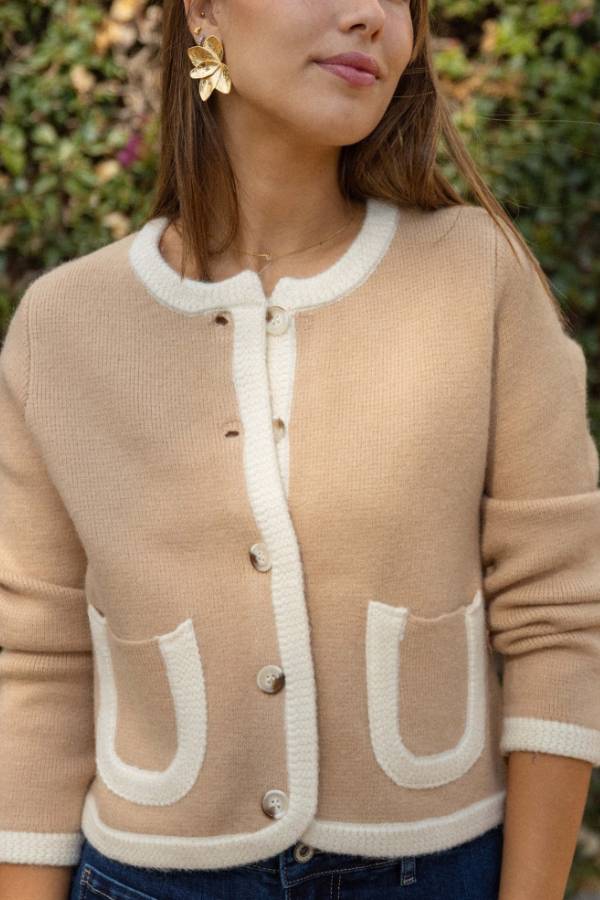 Selena Casual Beige Cardigan