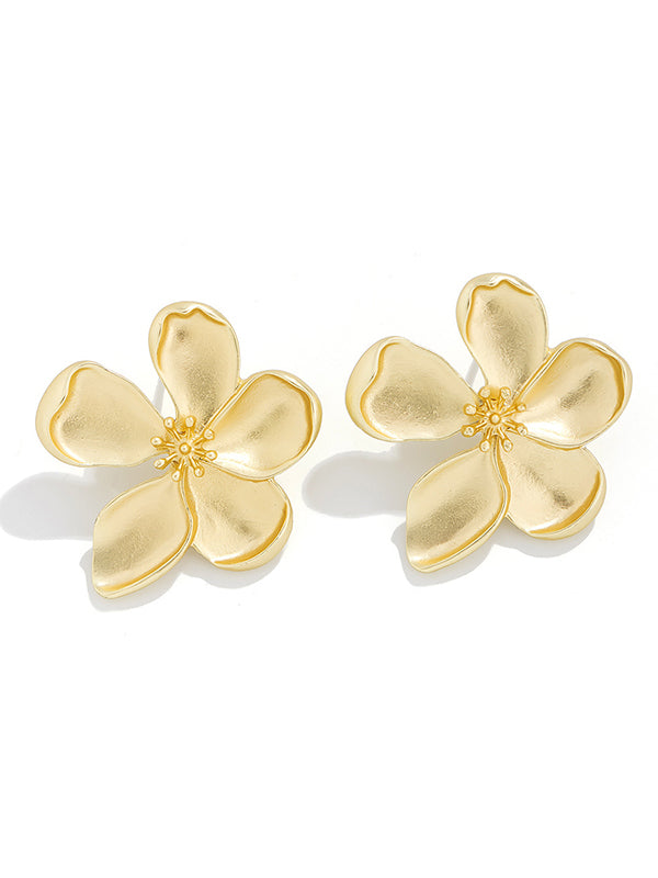 Flower Shape Tasseled Drop Earrings