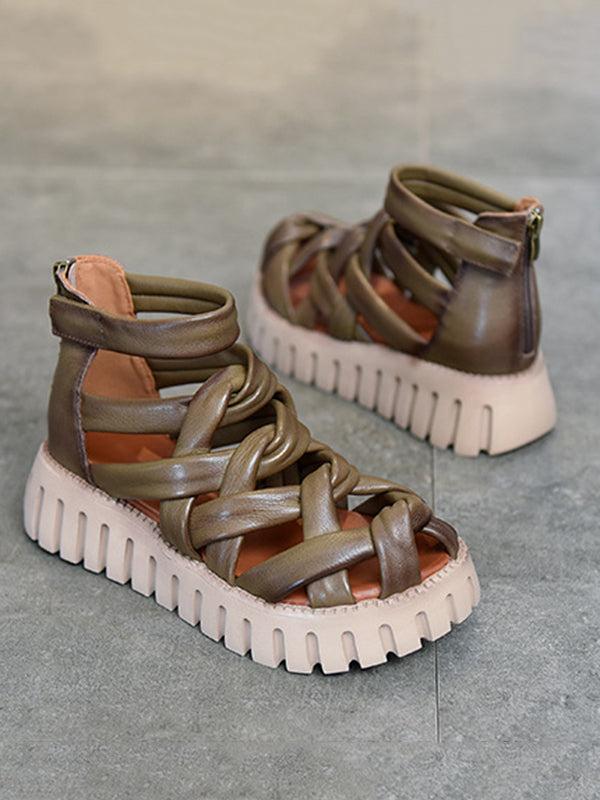 Casual Hollow Gladiator Shoes Platform Sandals