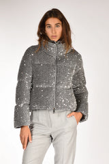 Grey Sequined Down Jacket