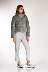 Grey Sequined Down Jacket