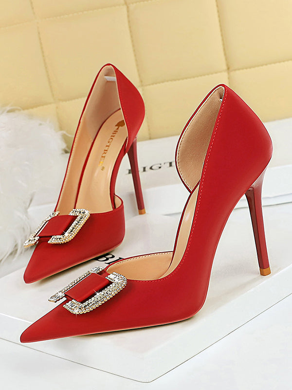 Pointed-Toe Shallow Cut Pumps Scarpin Salto