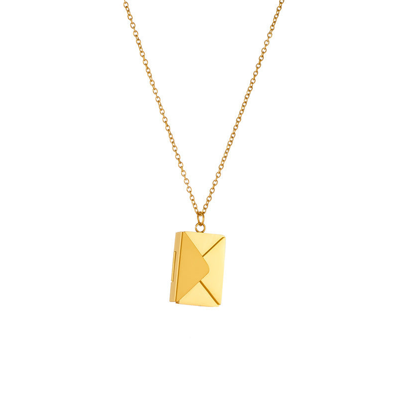 Luxe Envelope Pendant Necklace – Golden Letters Edition