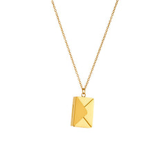 Luxe Envelope Pendant Necklace – Golden Letters Edition