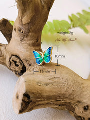 Super Fairy Green Butterfly Design Stud Earrings